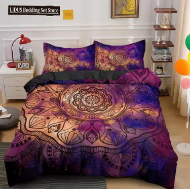 Psychedelic Boho Luxury Bedding Set 3PCS With Pillowcase King Duvet Cover Queen 2/3pcs Polyester Comforter Cover Home Textile
