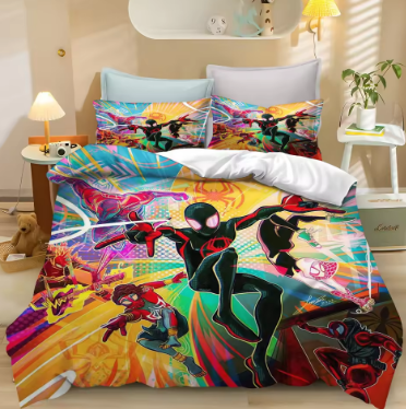 Spider-Man Cartoon Quilt Cover Anime Marvel Duvet Printed Comforter 100% Polyester Bedding Twin Size children Gift Various Sizes