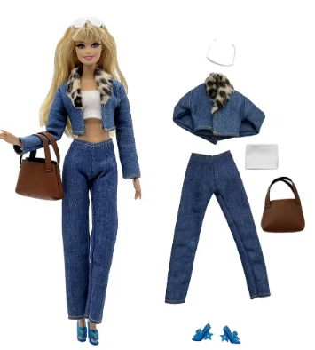 1 Set Cloth Doll Accessories Handmade Plush Coat Outfit for 11.5 Inch 30cm Doll Kids or Birthday Gift