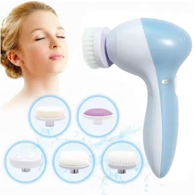 Electric 5 IN 1 Electric Facial Cleaner Brush Wash Machine Spa Skin Care Massage Blackhead Cleaning Facial Cleanser Tools