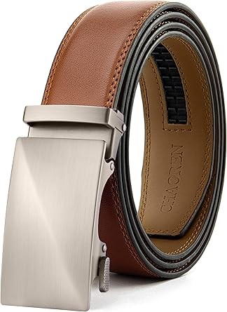 CHAOREN Mens Belt Leather Ratchet Belt - Customizable Fit, Effortless Style (35mm)