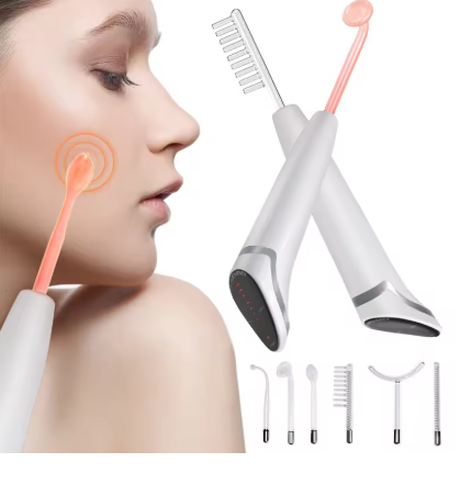 Newest 6 in 1 Spark Electrodes High Frequency Neon & Argon Skin Tightening Hair Follicle Facial Beauty Wand Machine Facial Care