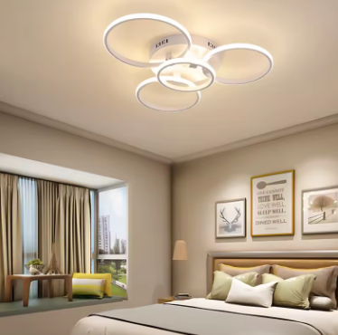 NEO Gleam Black/White Modern led ceiling lights Dimmable for living room bed room Decoration rings ceiling lamp light fixtures